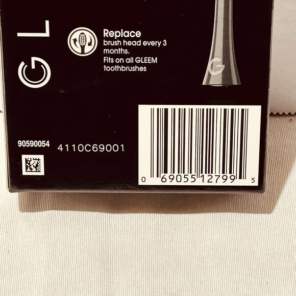 Gleem 2 Replacement Brush Heads Black Electric Toothbrush Soft Adult & Child 3+ - Picture 6 of 6